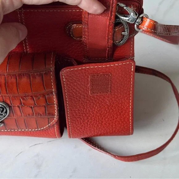 Brighton Burnt Orange Crossbody Organizer Leather Bag near perfect condition - Picture 11 of 12